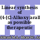 Linear synthesis of {4-[(2-Alkoxy/aralkyloxy-3,5-dichlorophenyl)sulfonyl]-1-piperazinyl}(2-furyl)methanones as possible therapeutic agents