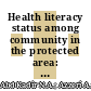 Health literacy status among community in the protected area: A protocol for systematic review and meta-analysis