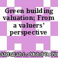 Green building valuation; From a valuers' perspective