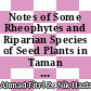 Notes of Some Rheophytes and Riparian Species of Seed Plants in Taman Negara Kuala Tahan, Pahang