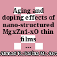 Aging and doping effects of nano-structured MgxZn1-xO thin films for CNT applications
