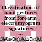 Classification of hand gestures from forearm electromyogram signatures from support vector machine