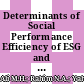 Determinants of Social Performance Efficiency of ESG and Non-ESG Firms: Evidence from Southeast Asian Countries