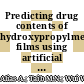 Predicting drug contents of hydroxypropylmethylcellulose films using artificial neural network