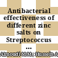 Antibacterial effectiveness of different zinc salts on Streptococcus mutans and Streptococcus sobrinus: An in-vitro study
