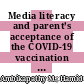 Media literacy and parent’s acceptance of the COVID-19 vaccination for children