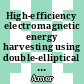 High-efficiency electromagnetic energy harvesting using double-elliptical metasurface resonators
