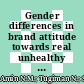 Gender differences in brand attitude towards real unhealthy and fictitious healthy brands: The role of slogan familiarity