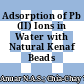 Adsorption of Pb (II) Ions in Water with Natural Kenaf Beads