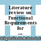 Literature review on Functional Requirements for Function Point Analysis in Mobile Game