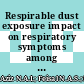 Respirable dust exposure impact on respiratory symptoms among cleaners in a Selangor Public University, Malaysia
