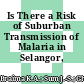 Is There a Risk of Suburban Transmission of Malaria in Selangor, Malaysia?