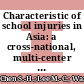 Characteristic of school injuries in Asia: a cross-national, multi-center observational study