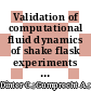 Validation of computational fluid dynamics of shake flask experiments at moderate viscosity by liquid distributions and volumetric power inputs