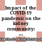 Impact of the COVID-19 pandemic on the kidney community: lessons learned and future directions
