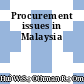 Procurement issues in Malaysia