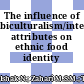 The influence of biculturalism/integration attributes on ethnic food identity formation