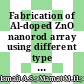 Fabrication of Al-doped ZnO nanorod array using different type and thickness of metal contact