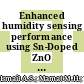 Enhanced humidity sensing performance using Sn-Doped ZnO nanorod Array/SnO2 nanowire heteronetwork fabricated via two-step solution immersion