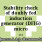 Stability check of doubly fed induction generator (DFIG) micro grid power system