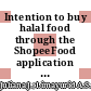 Intention to buy halal food through the ShopeeFood application on Generation Z Muslims