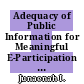Adequacy of Public Information for Meaningful E-Participation in Policy-Making: Human Rights-Based