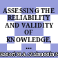 ASSESSING THE RELIABILITY AND VALIDITY OF KNOWLEDGE, ATTITUDE, AND PRACTICE (KAP) ASSESSMENTS ON COVID-19 TRANSMISSION KNOWLEDGE AND PREVENTIVE MEASURES AMONG ECOTOURISM OPERATORS