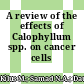 A review of the effects of Calophyllum spp. on cancer cells