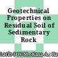 Geotechnical Properties on Residual Soil of Sedimentary Rock