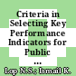 Criteria in Selecting Key Performance Indicators for Public Private Partnership (PPP) Projects
