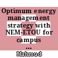 Optimum energy management strategy with NEM-ETOU for campus buildings installed with solar PV using EPSO