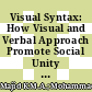 Visual Syntax: How Visual and Verbal Approach Promote Social Unity Through Thematic Television Commercials