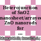 Heterojunction of SnO2 nanosheet/arrayed ZnO nanorods for humidity sensing