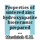 Properties of sintered zinc hydroxyapatite bioceramic prepared using waste chicken eggshells as calcium precursor
