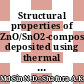 Structural properties of ZnO/SnO2-composite-nanorod deposited using thermal chemical vapour deposition