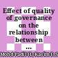 Effect of quality of governance on the relationship between illicit financial flows and economic growth