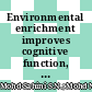 Environmental enrichment improves cognitive function, learning, memory and anxiety-related behaviours in rodent models of dementia: Implications for future study