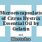 Microencapsulation of Citrus Hystrix Essential Oil by Gelatin B/Chitosan Complex Coacervation Technique