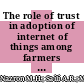 The role of trust in adoption of internet of things among farmers in Selangor, Malaysia