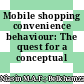 Mobile shopping convenience behaviour: The quest for a conceptual framework