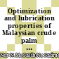 Optimization and lubrication properties of Malaysian crude palm oil fatty acids based neopentyl glycol diester green biolubricant