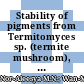 Stability of pigments from Termitomyces sp. (termite mushroom), Pleurotus citrinopileatus (yellow oyster mushroom) and Pleurotus djamor (pink oyster mushroom) as natural food colouring