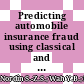Predicting automobile insurance fraud using classical and machine learning models