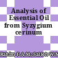 Analysis of Essential Oil from Syzygium cerinum