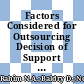 Factors Considered for Outsourcing Decision of Support Services by the National Health Service, United Kingdom
