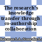The research's knowledge transfer through co-authorship collaboration