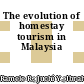 The evolution of homestay tourism in Malaysia