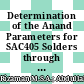 Determination of the Anand Parameters for SAC405 Solders through the Use of Stress-Strain Data