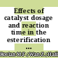 Effects of catalyst dosage and reaction time in the esterification of PFAD to produce FAME