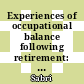 Experiences of occupational balance following retirement: An interpretative phenomenological analysis